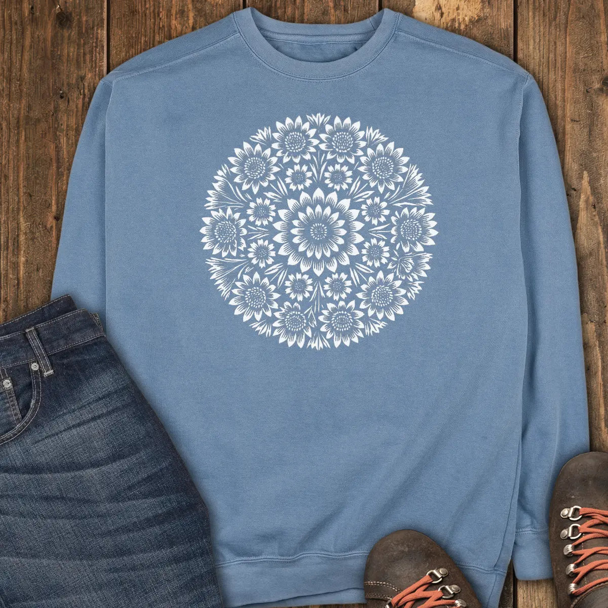 Floral Spirit Sweatshirt - Blue Jean