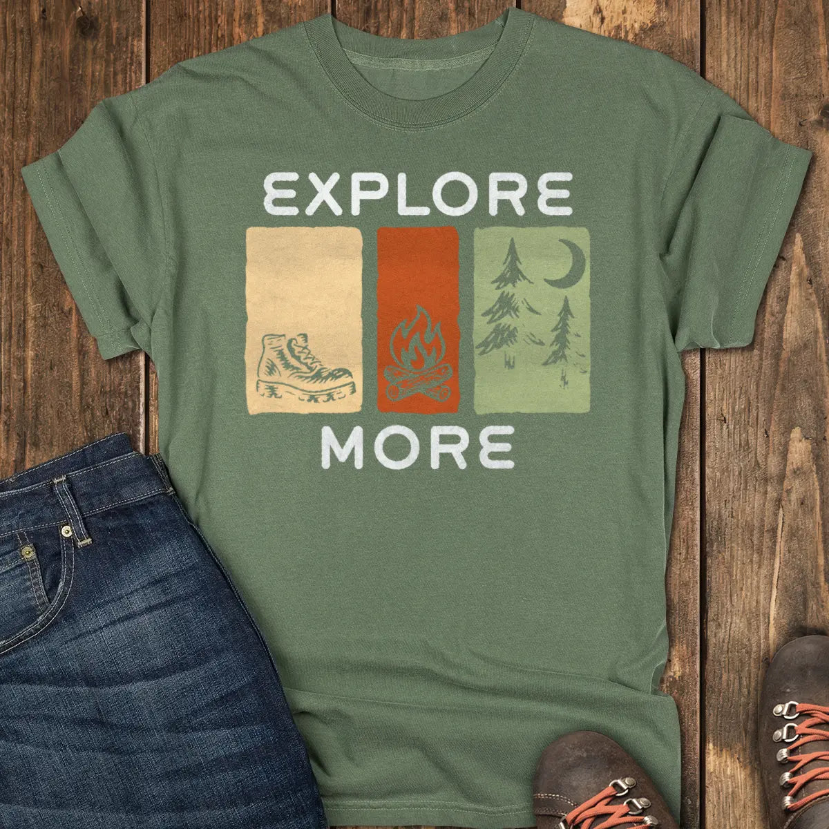 Footsteps Tee - Moss