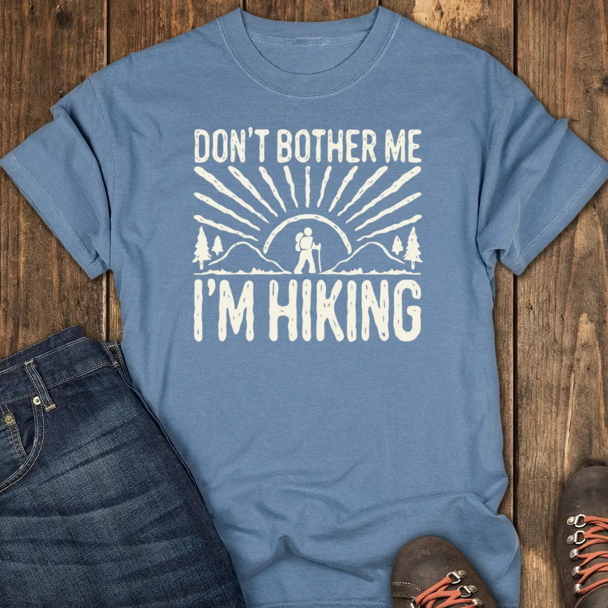 Go Away I'm Hiking Tee - Blue Jean