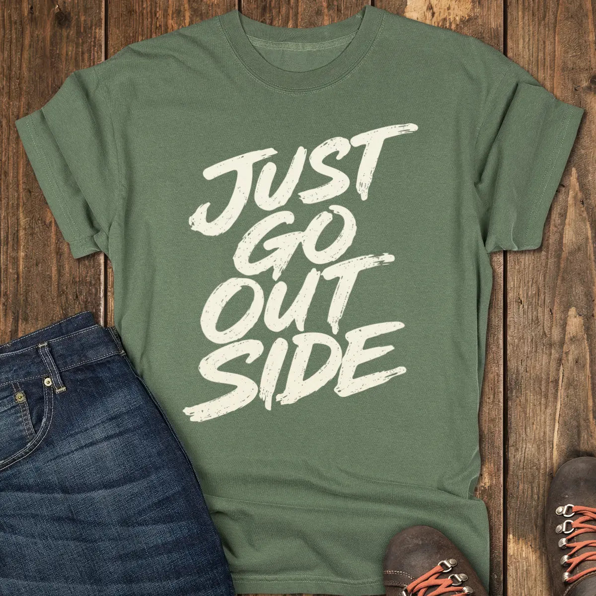 Go Outside Already Tee - Moss