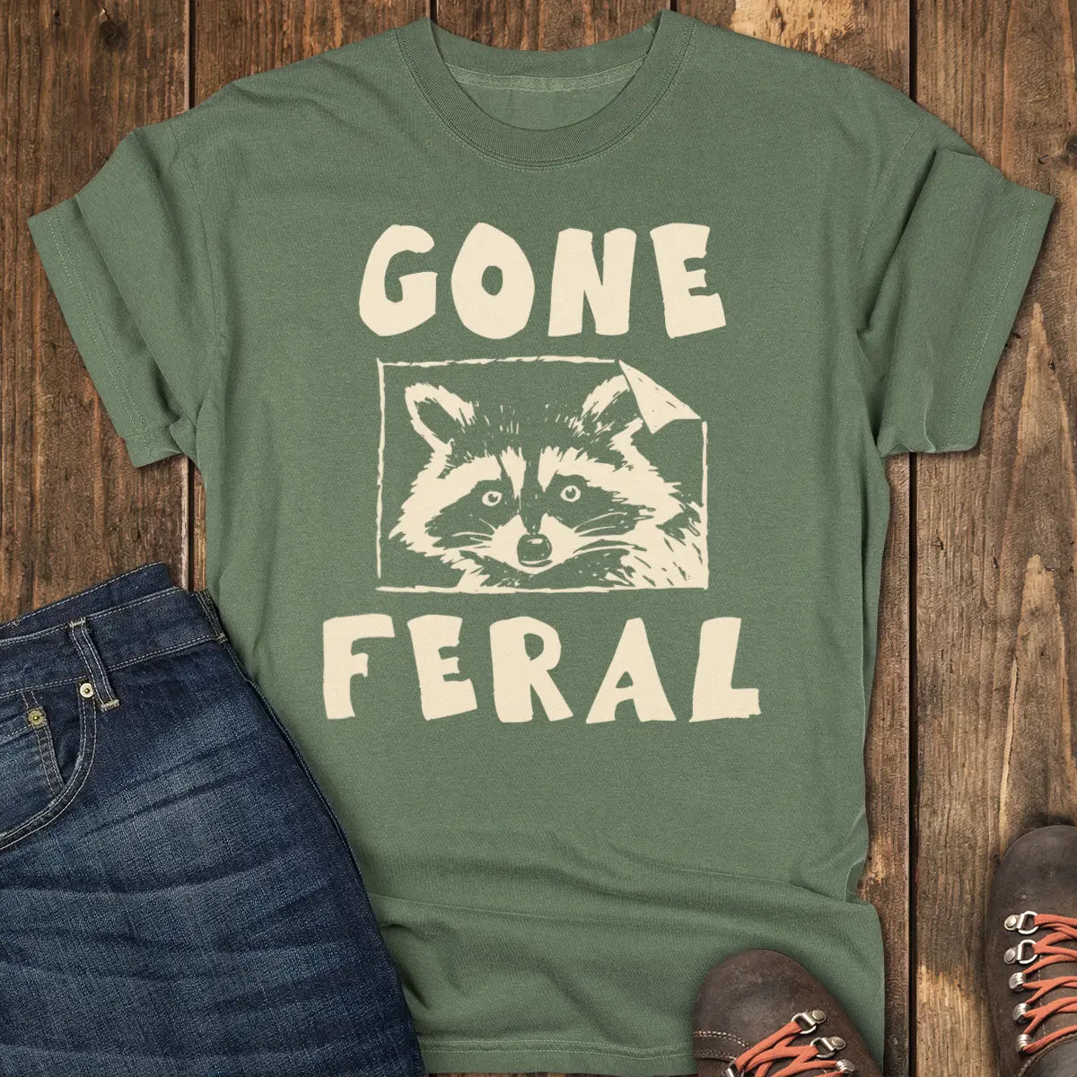 Gone Feral Tee - Moss