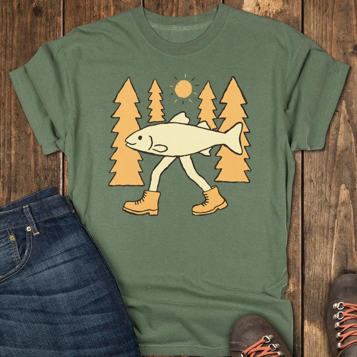 Gone Hiking Tee - Moss
