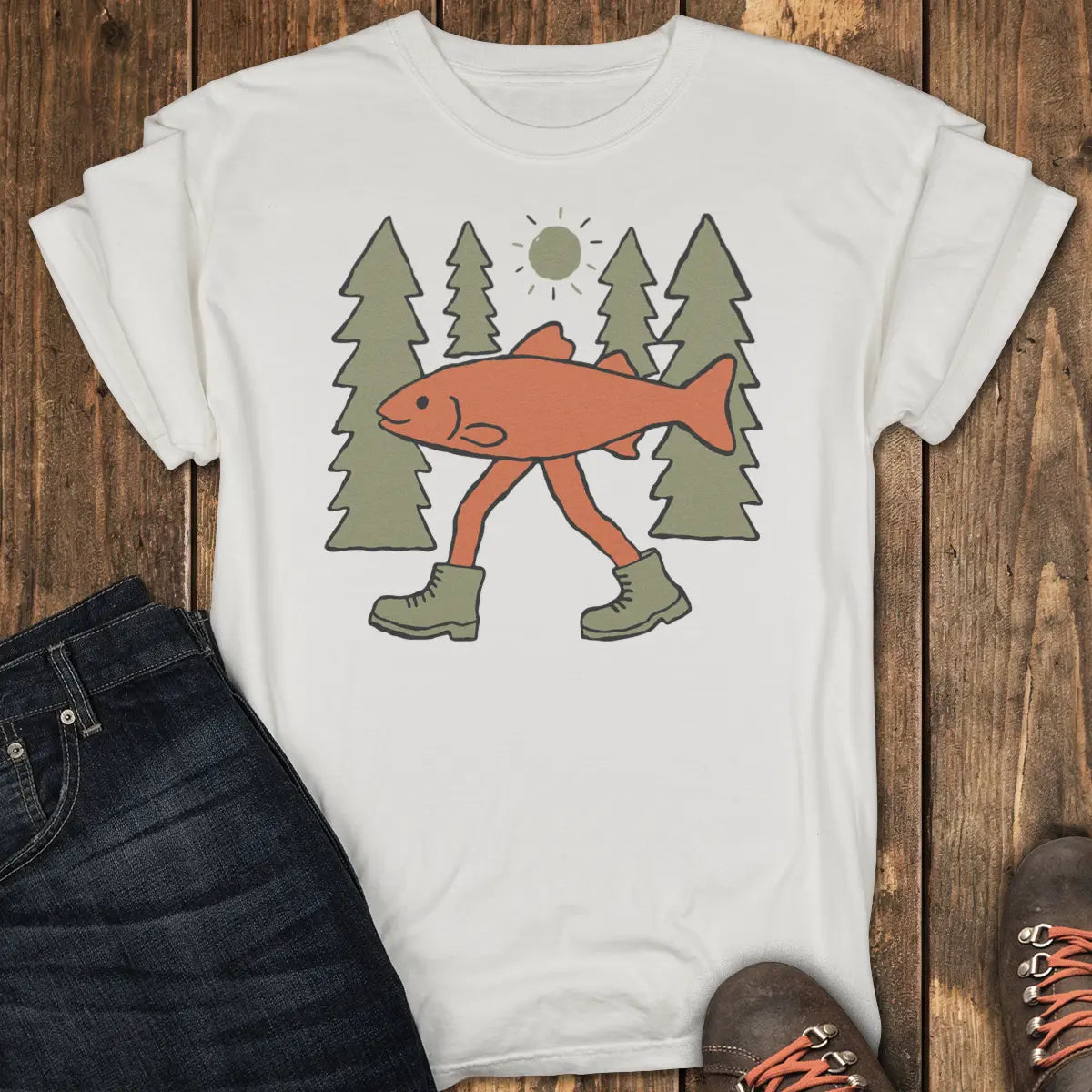 Gone Hiking Tee - White