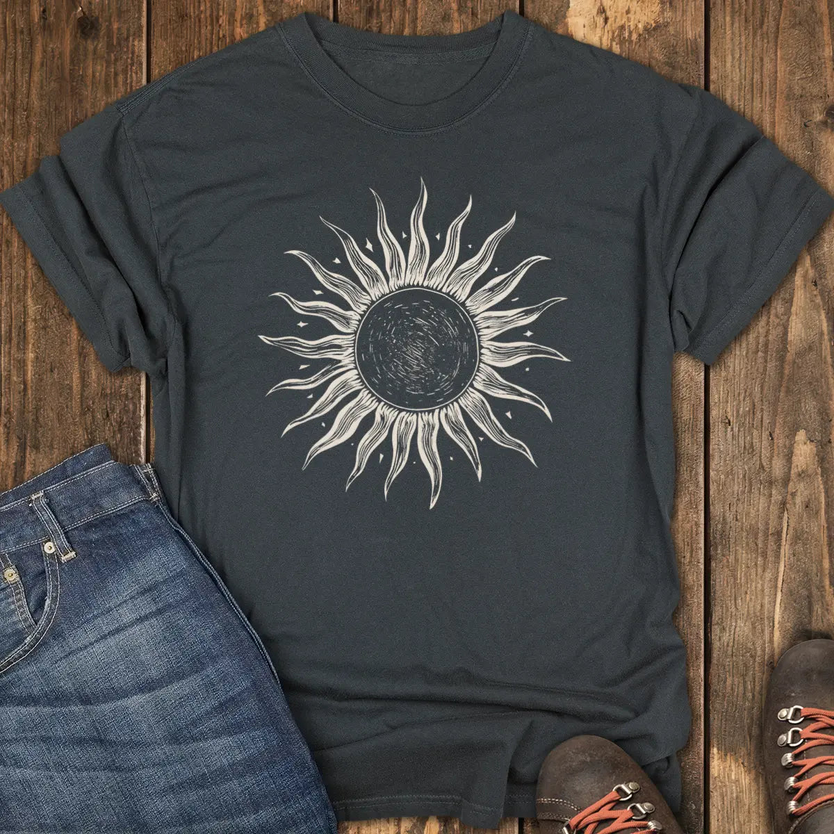 Grayscale Wanderer Tee - Black