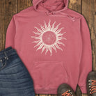 Grayscale Wanderer Hoodie - Crimson