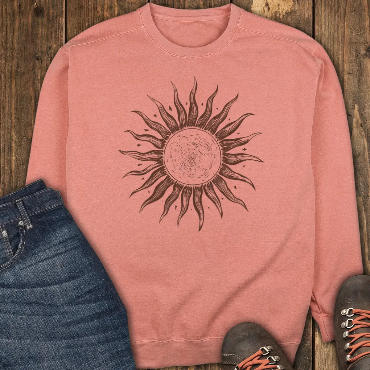 Grayscale Wanderer Sweatshirt - Terracotta