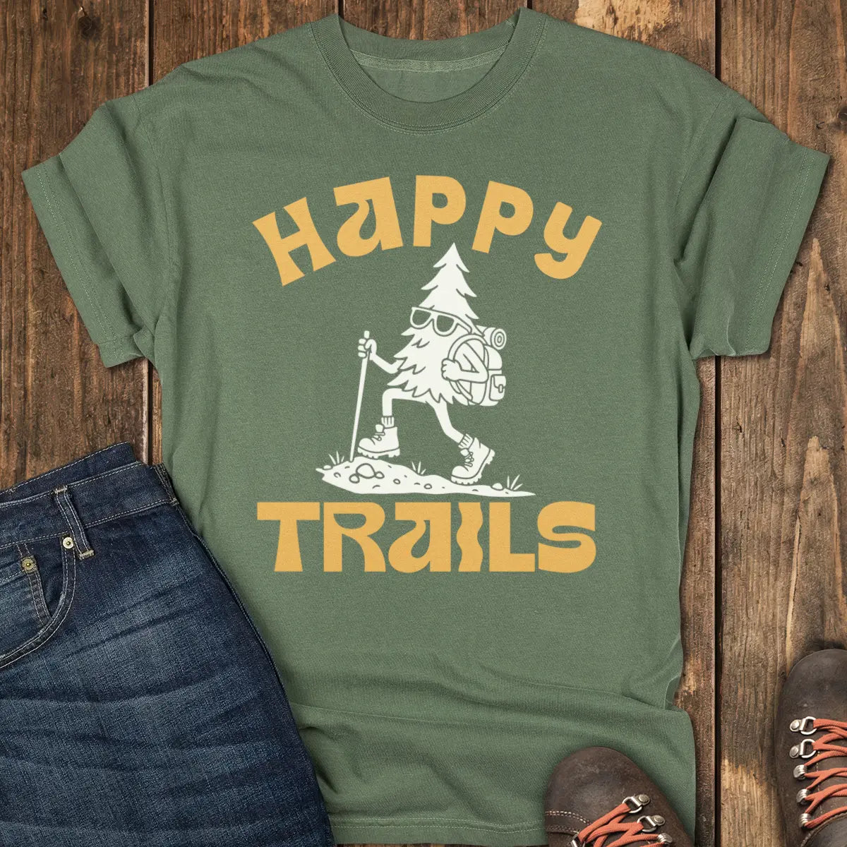Happy Trails Tee - Moss