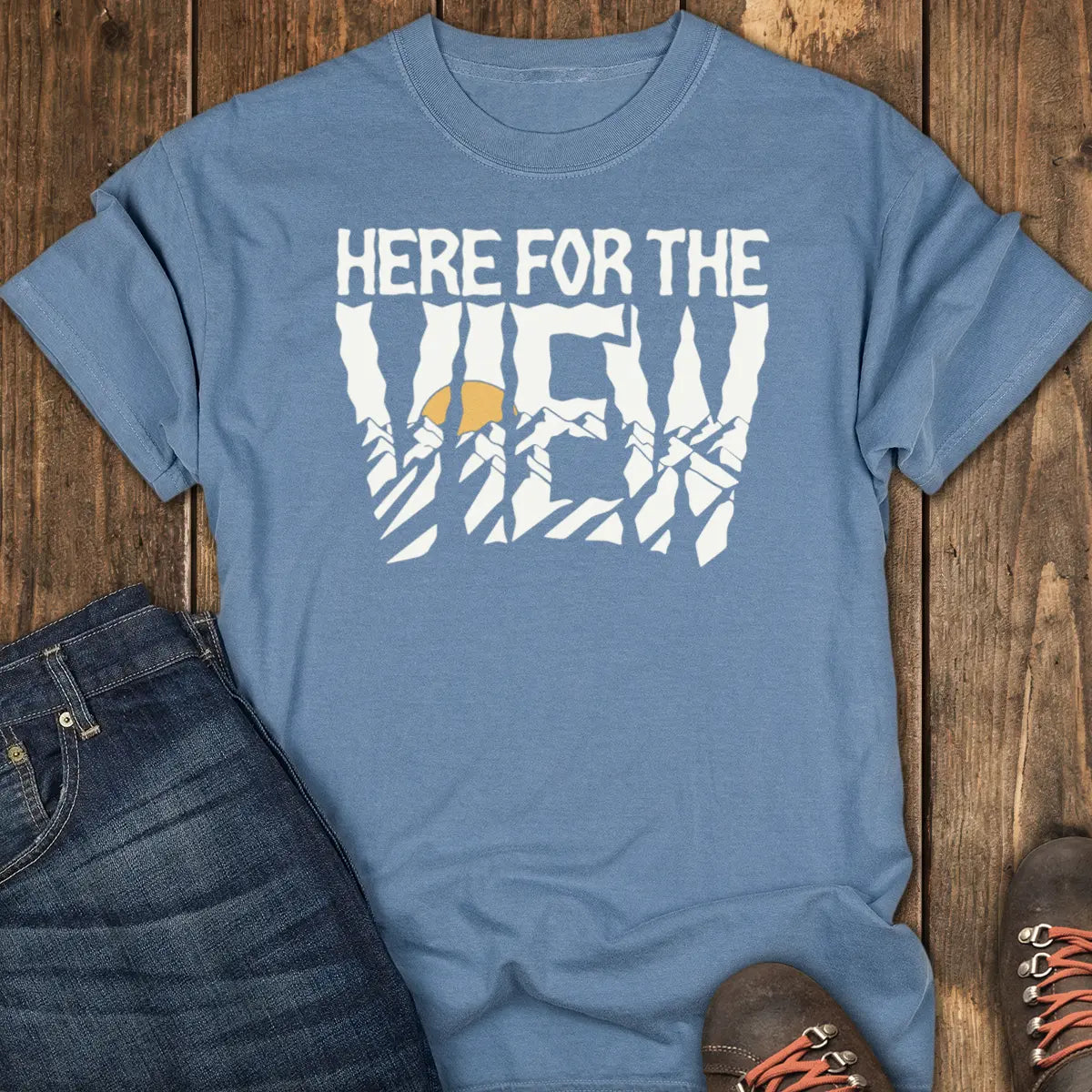 Here for the View Tee - Blue Jean