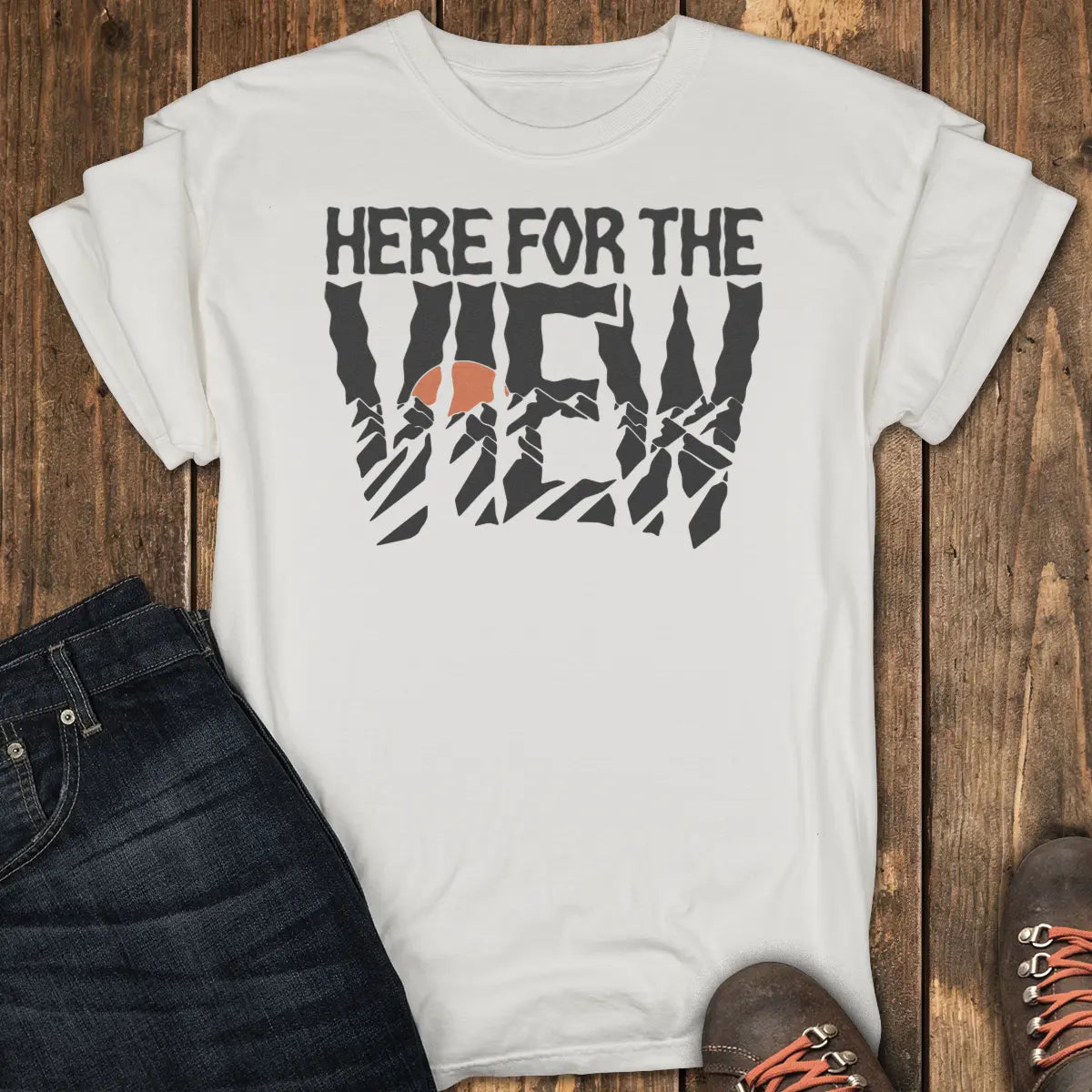 Here for the View Tee - White