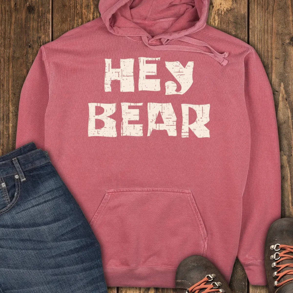 Hey Bear Hoodie - Crimson