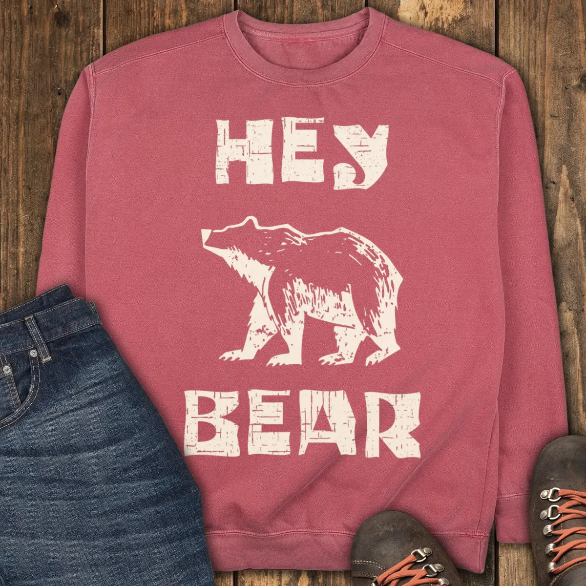 Hey Bear Sweatshirt - Crimson