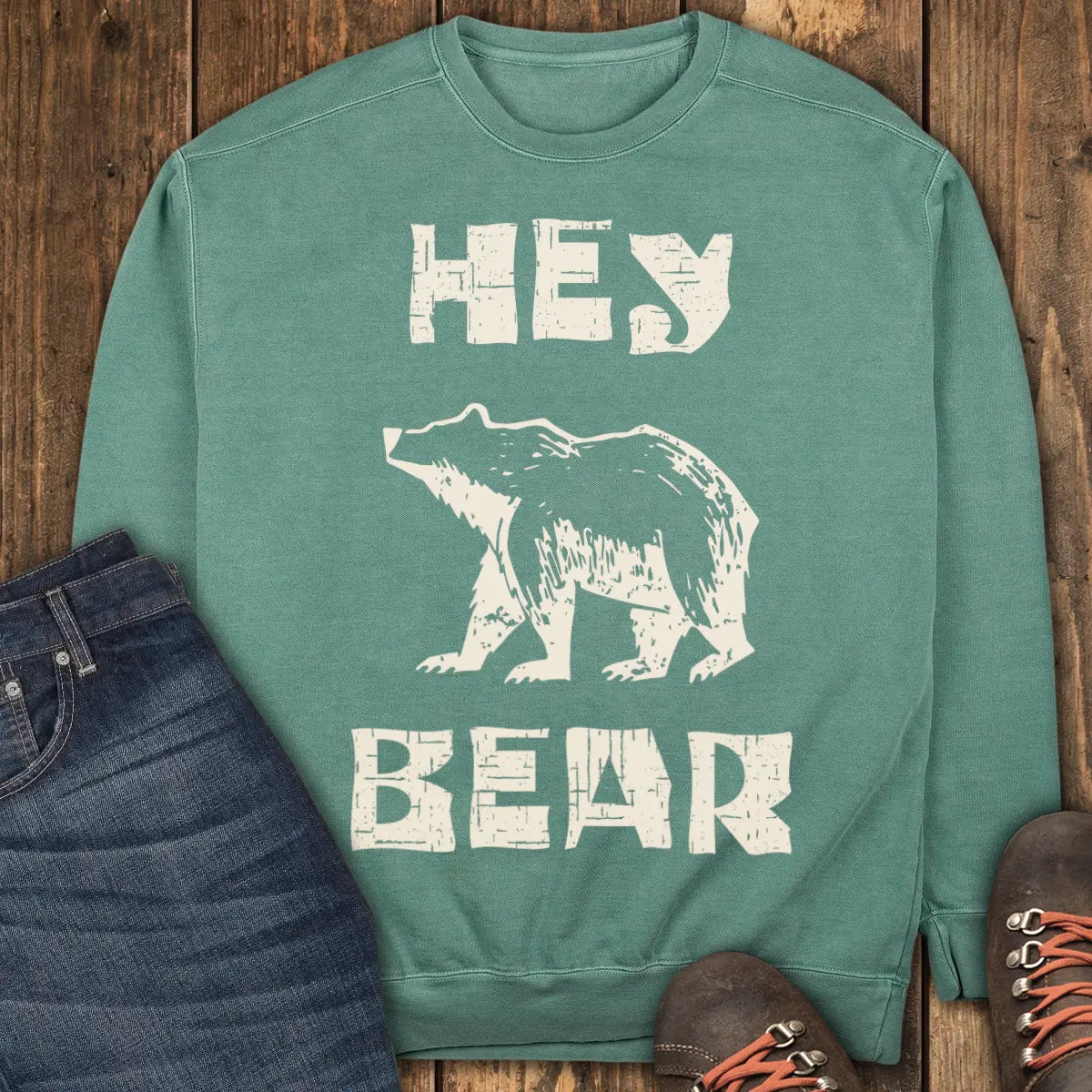 Hey Bear Sweatshirt - Light Green