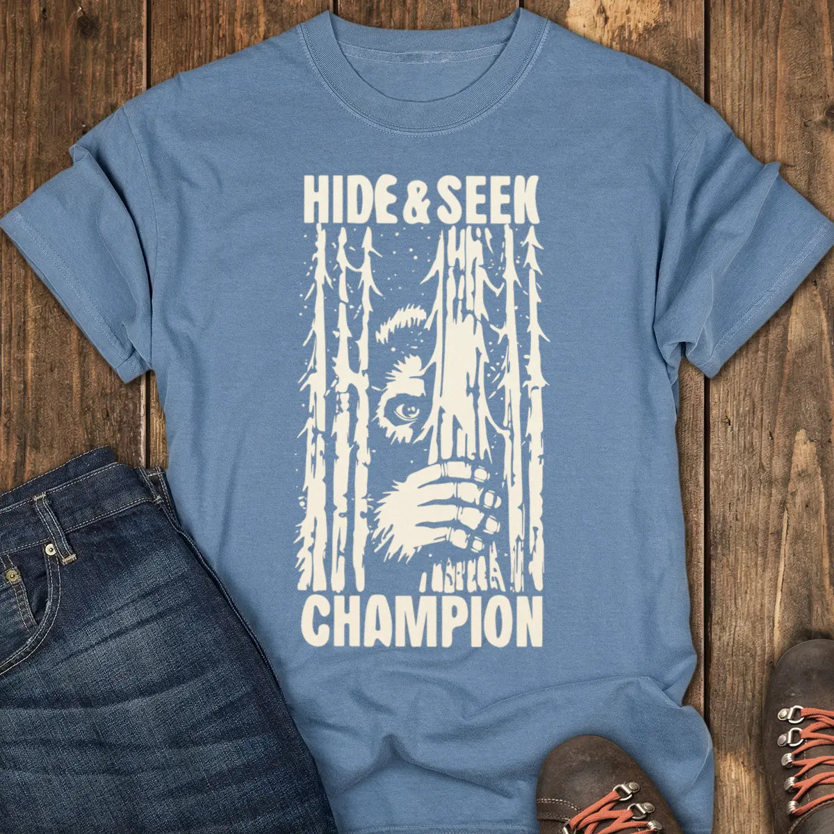 Hide & Seek Tee - Blue Jean