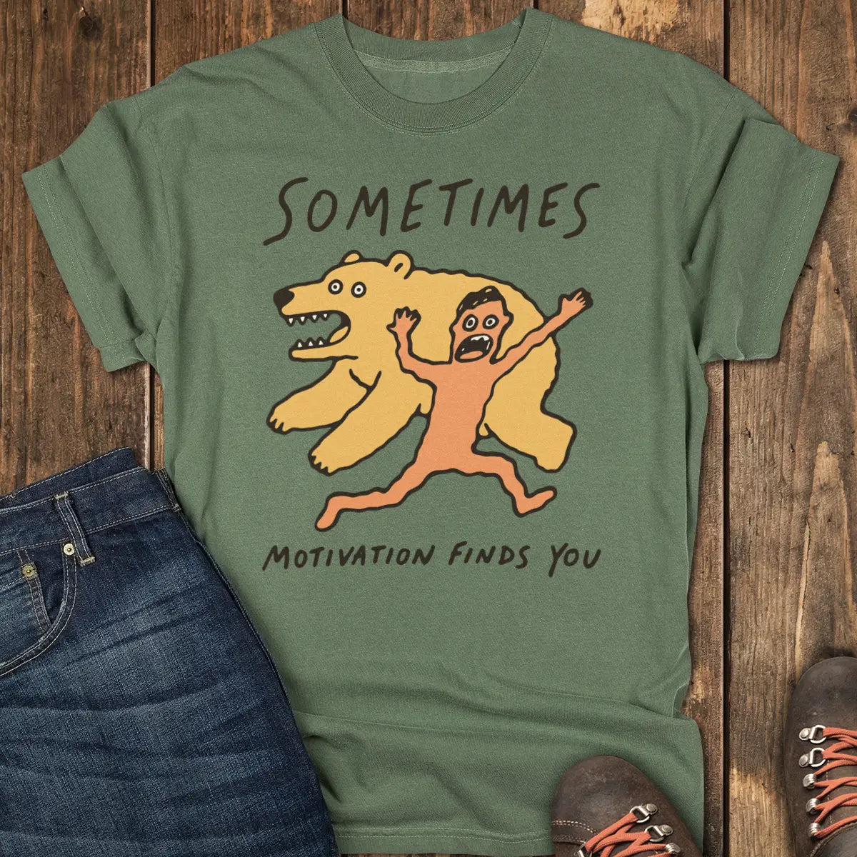 Highly Motivated Tee - Moss