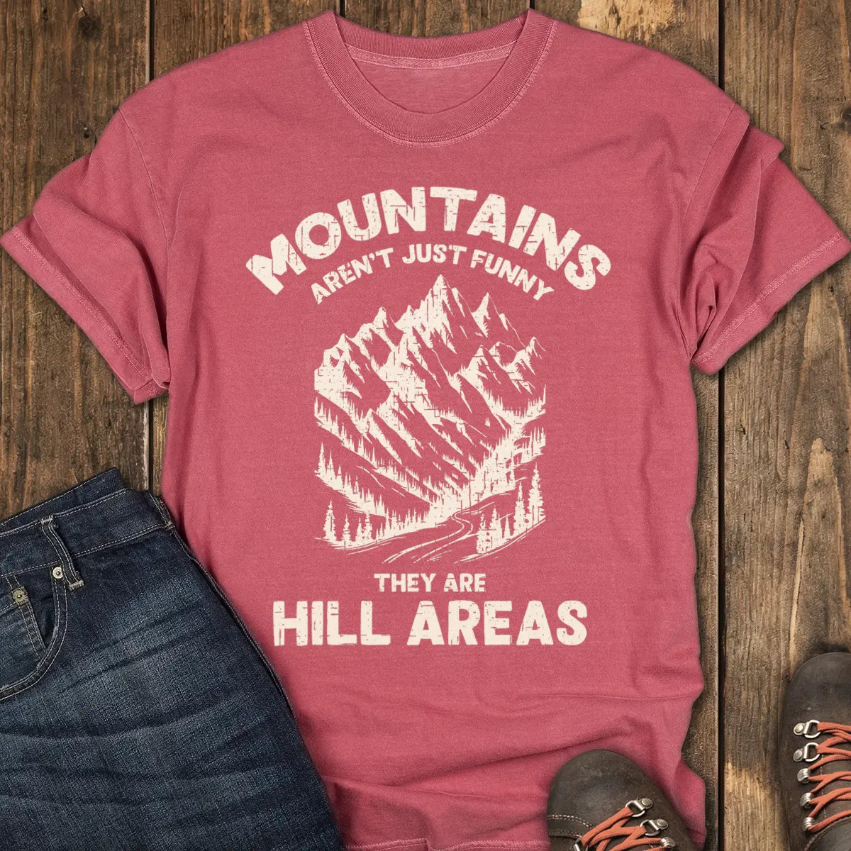 Hill-arious Ridge Tee - Crimson