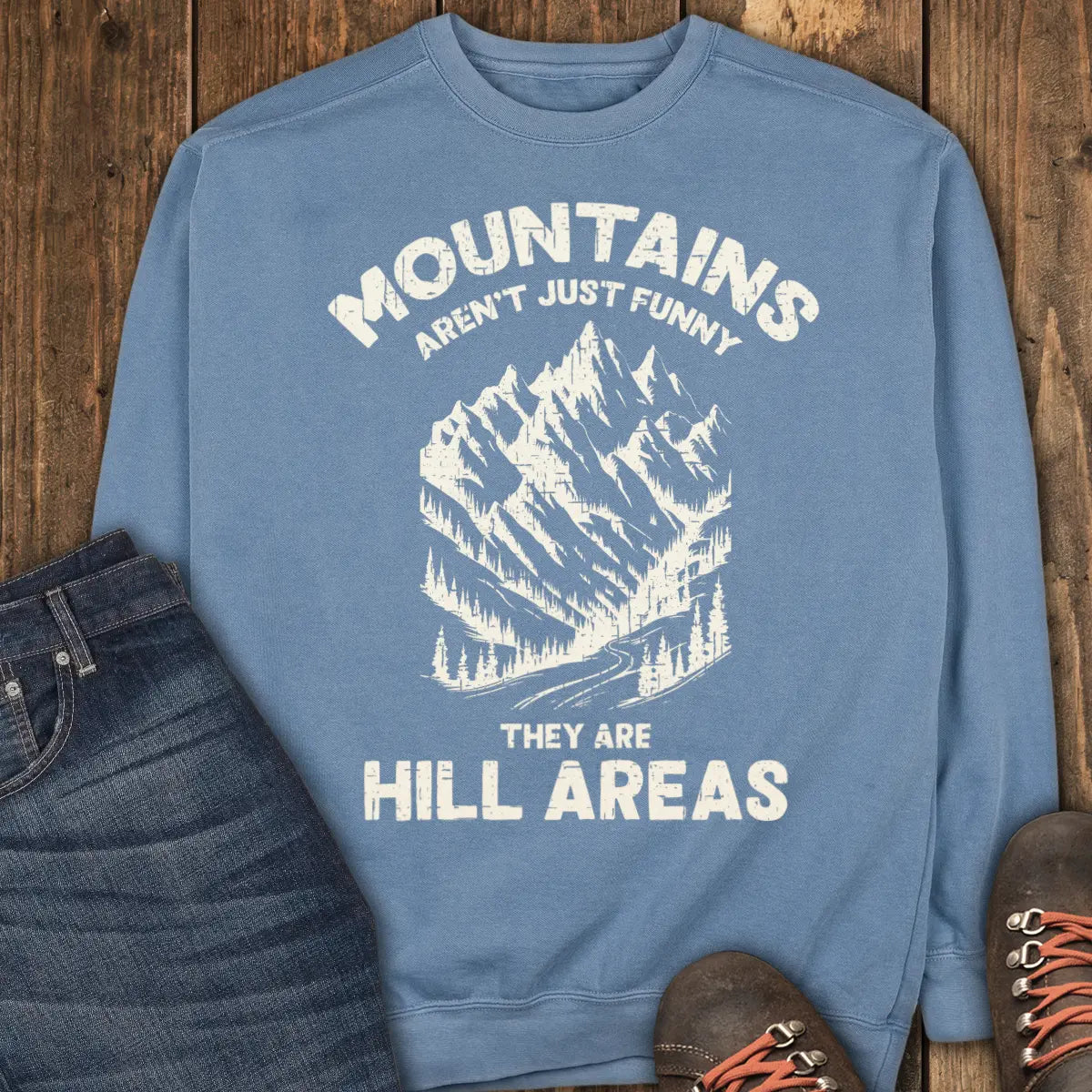 Hill-arious Ridge Sweatshirt - Blue Jean