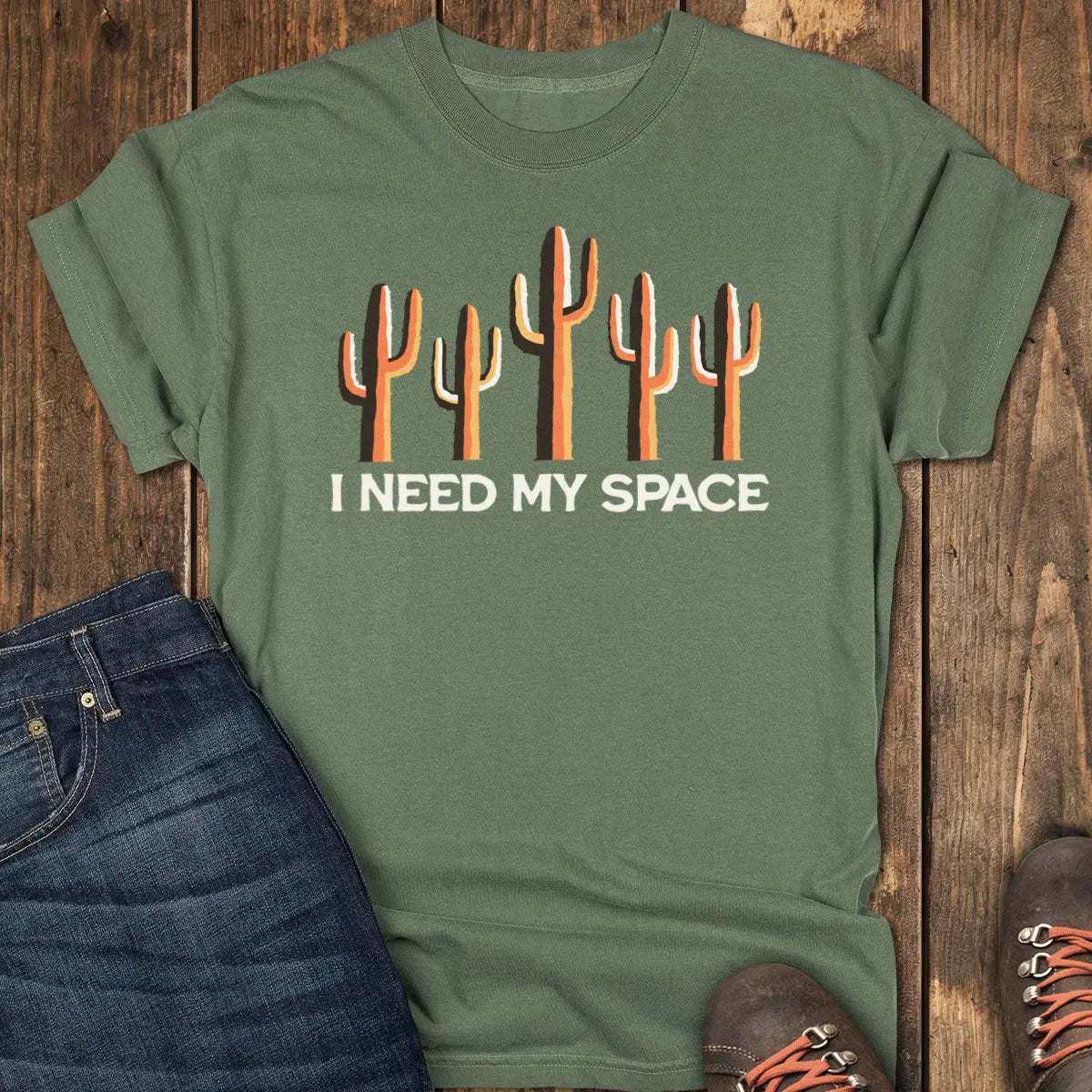 I Need My Space Tee - Moss