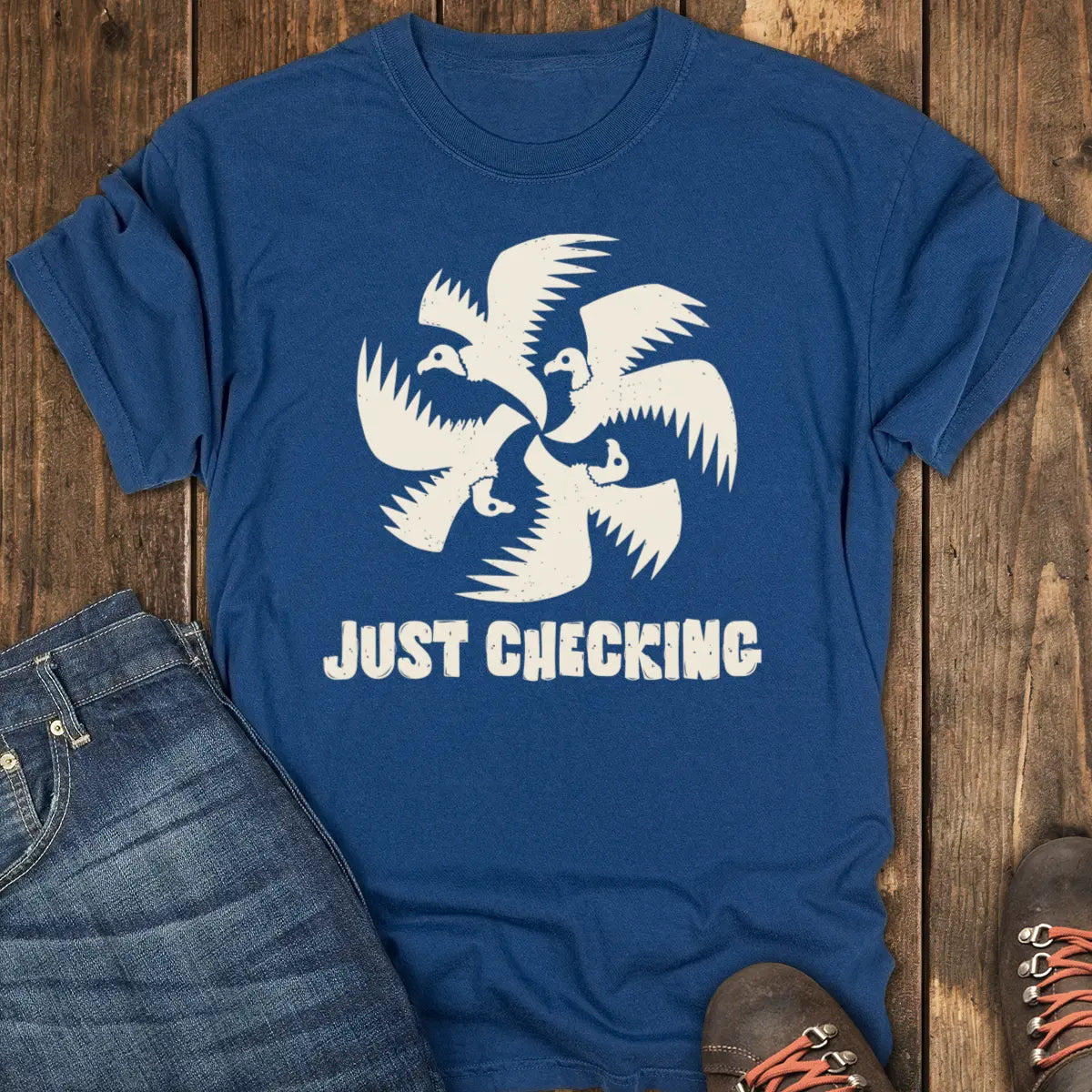 Just Checking Tee - Navy