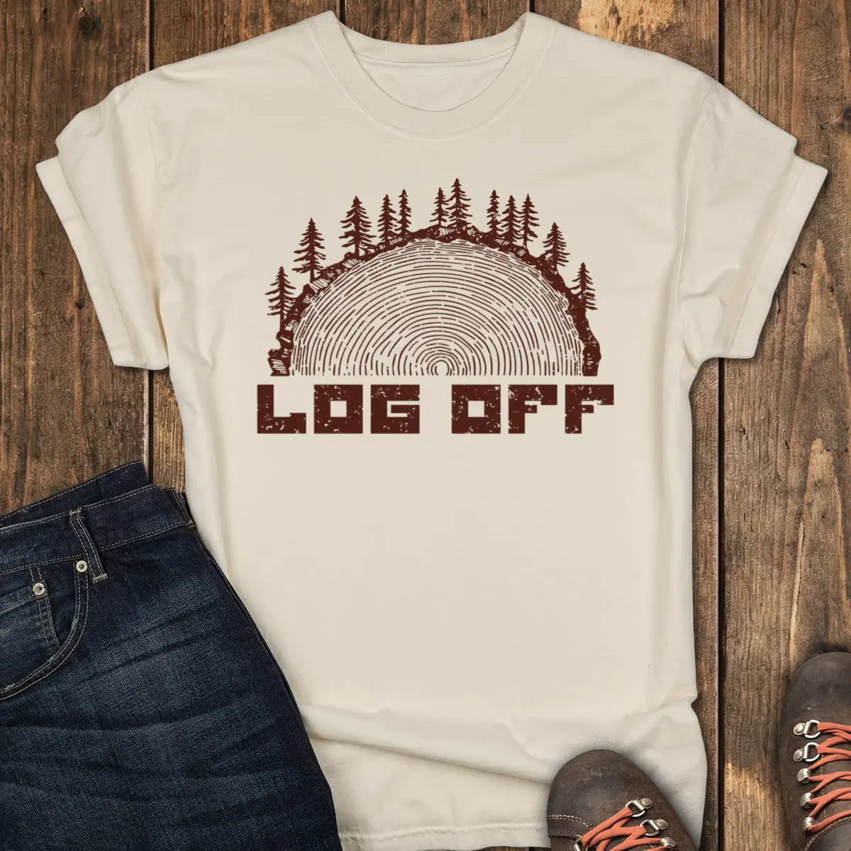 LOG OFF Tee - Ivory