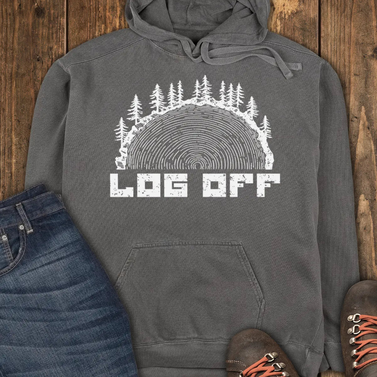 LOG OFF Hoodie - Pepper