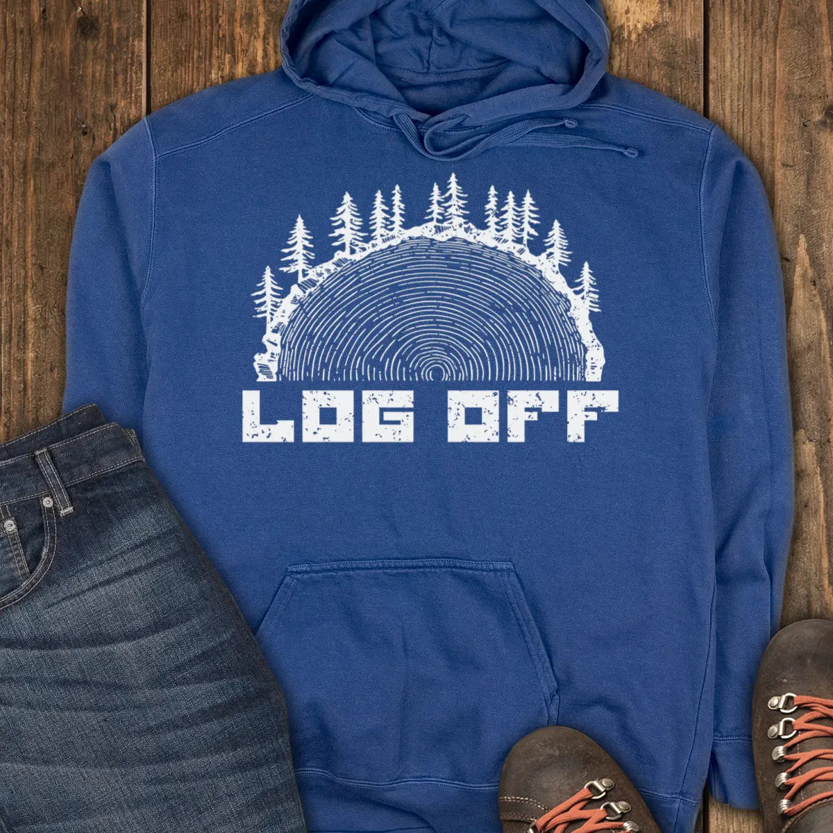 LOG OFF Hoodie - True Navy