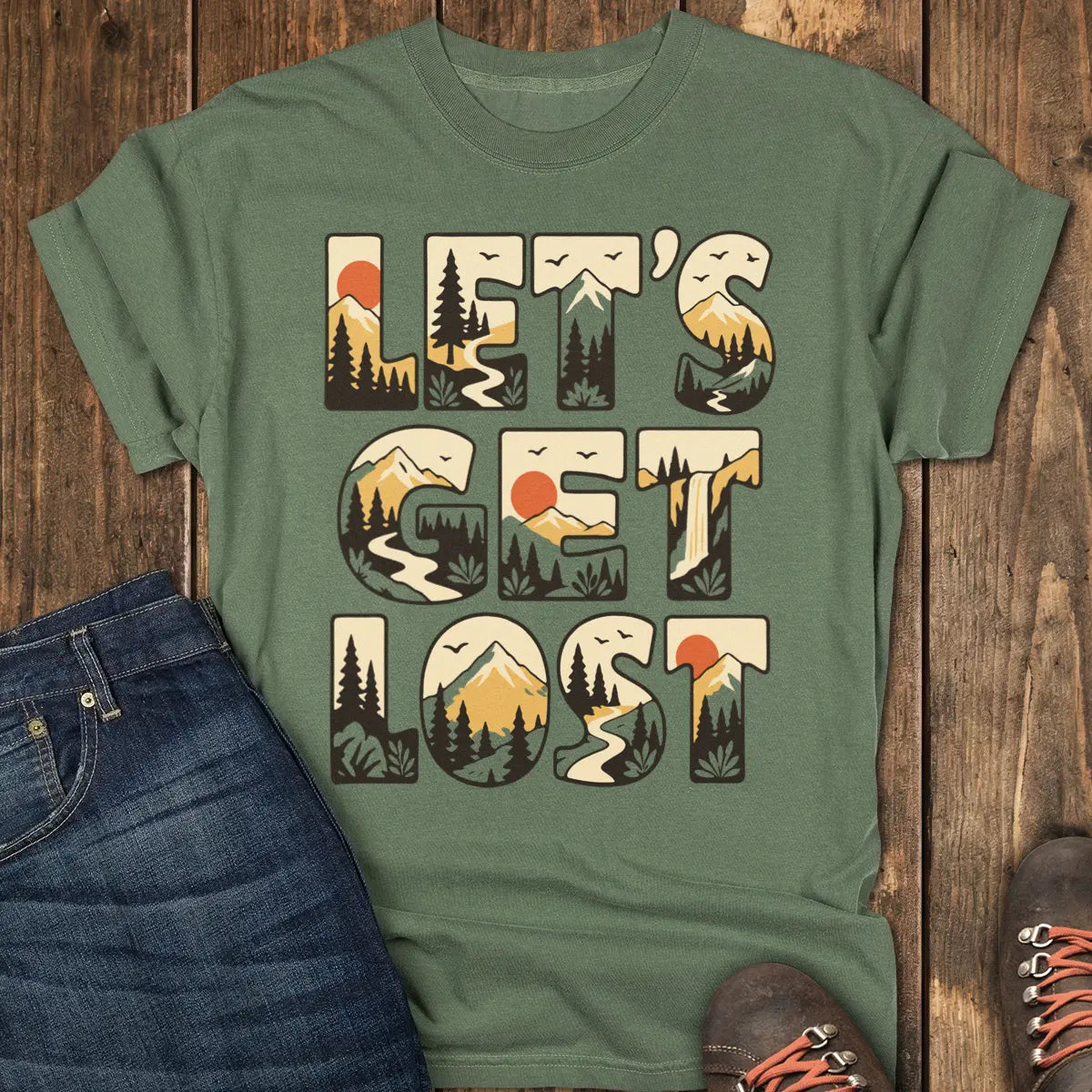 Let's Get Lost Tee - Moss