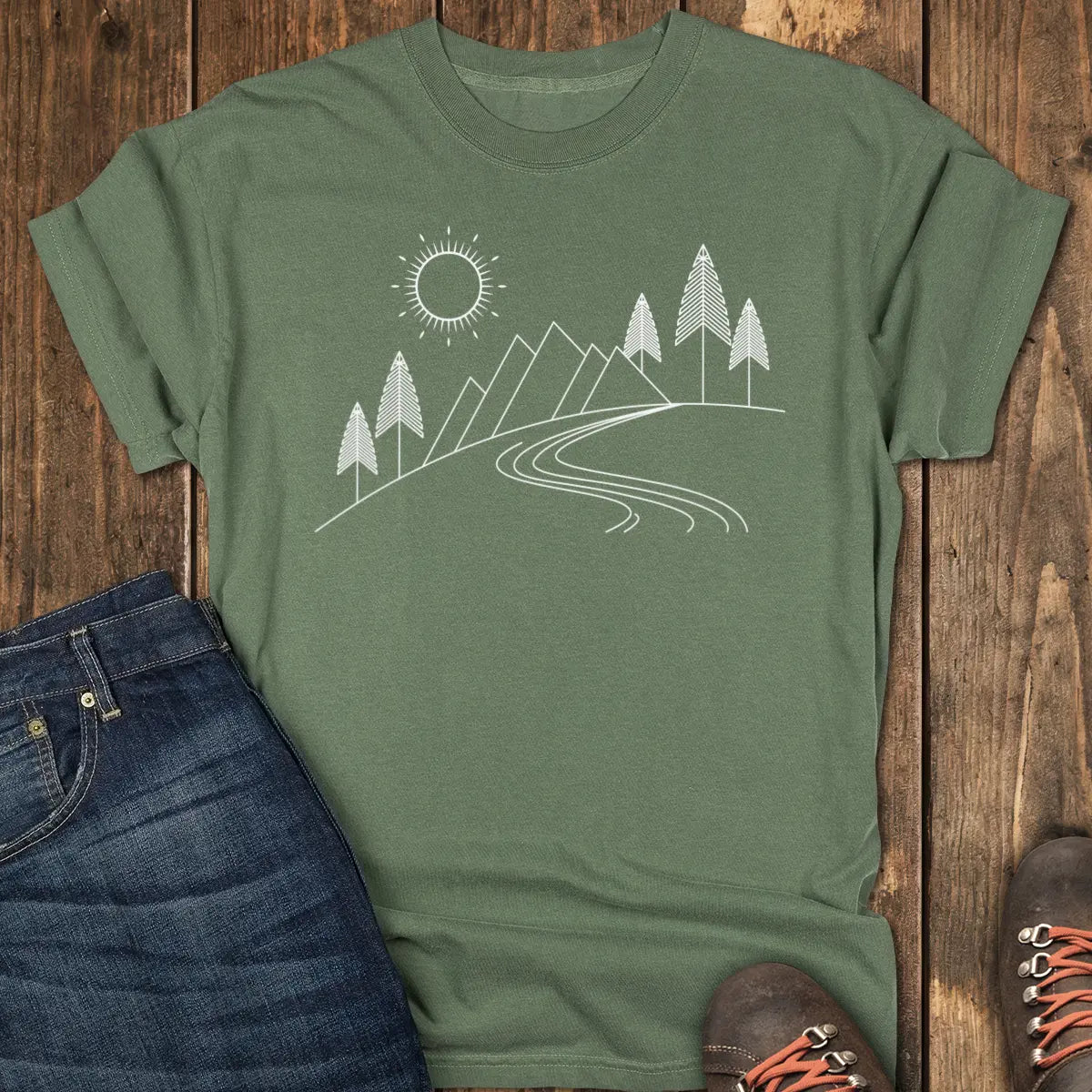 Linescape Tee - Moss