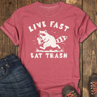 Live Fast Eat Trash Tee - Crimson