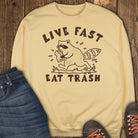 Live Fast Eat Trash Sweatshirt - Butter