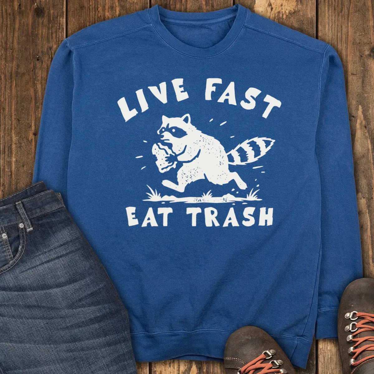Live Fast Eat Trash Sweatshirt - True Navy