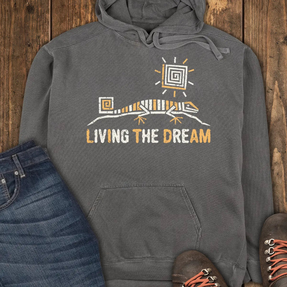 Living the Dream Hoodie - Pepper