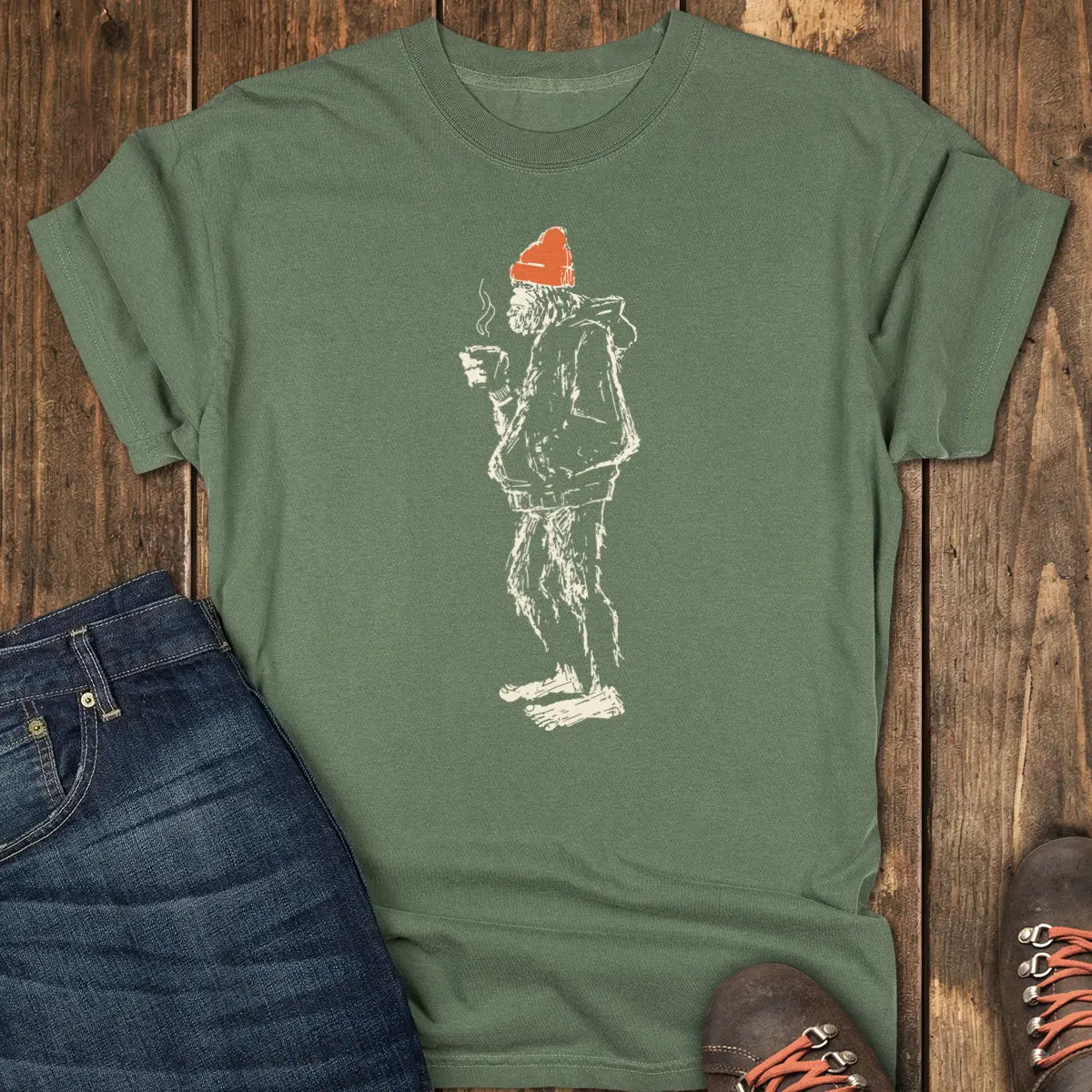 Morning Coffee Tee - Moss
