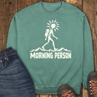 Morning Person Sweatshirt - Light Green