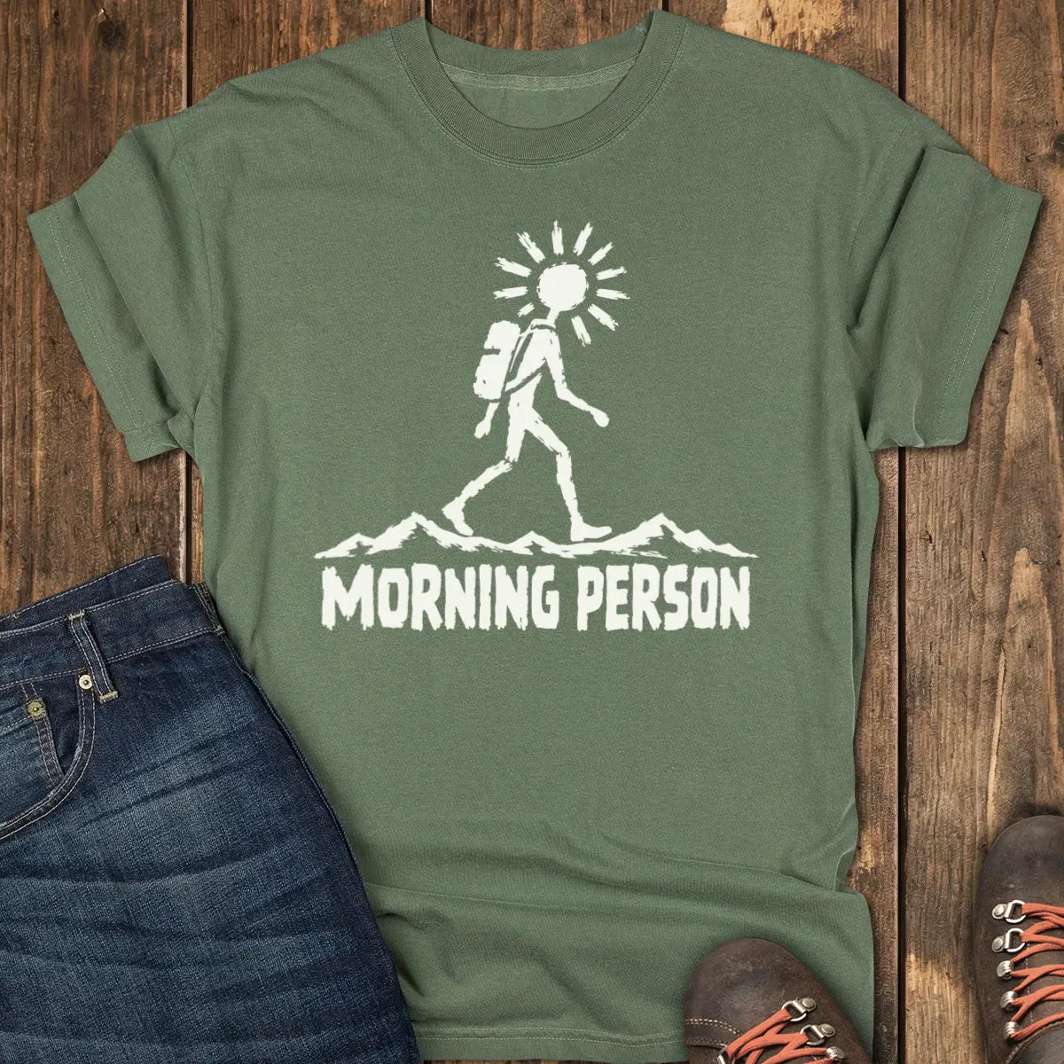 Morning Person Tee - Moss