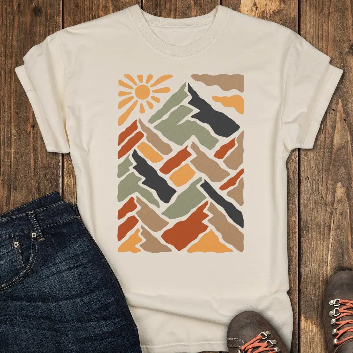 Mountain Mosaic Tee - Ivory