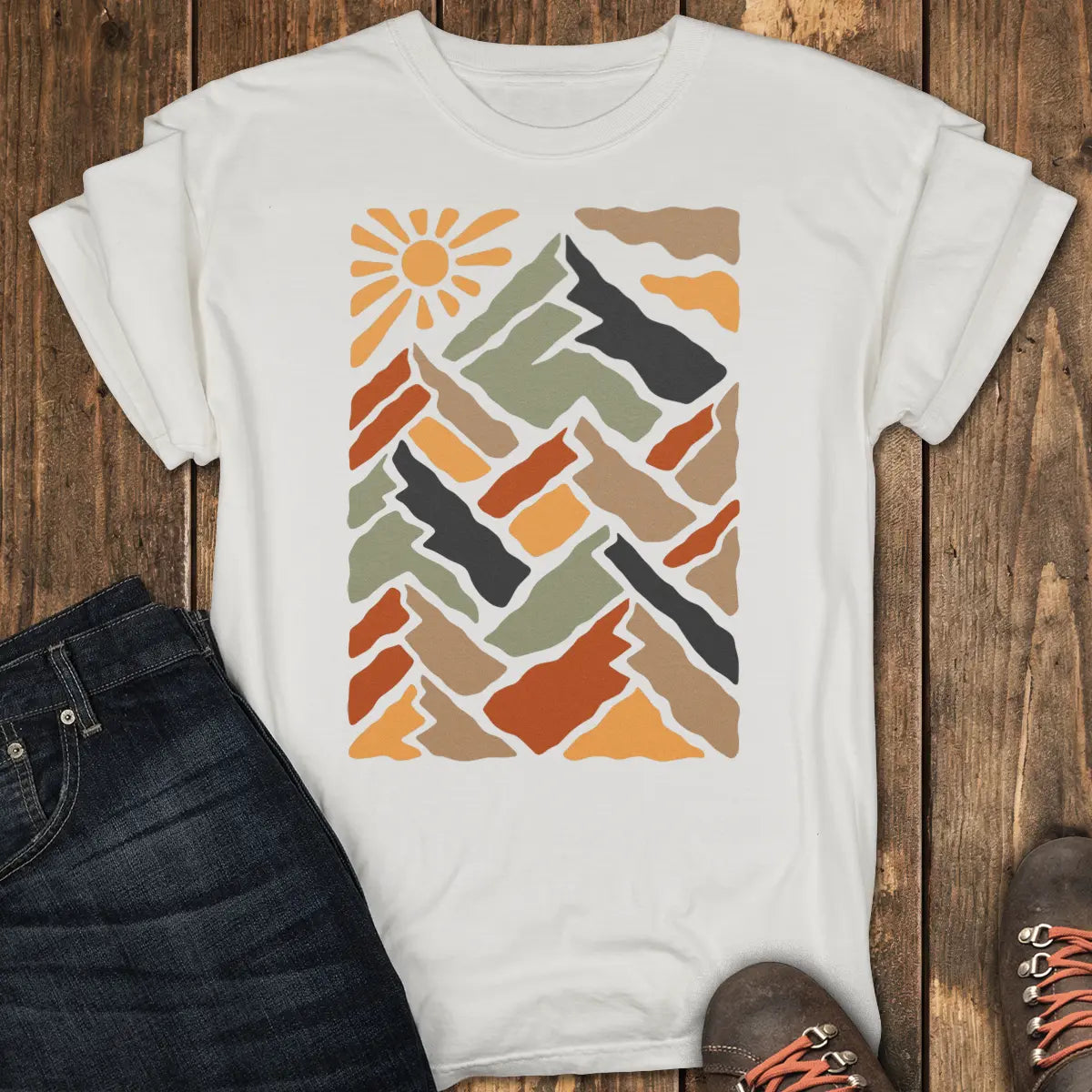 Mountain Mosaic Tee - White
