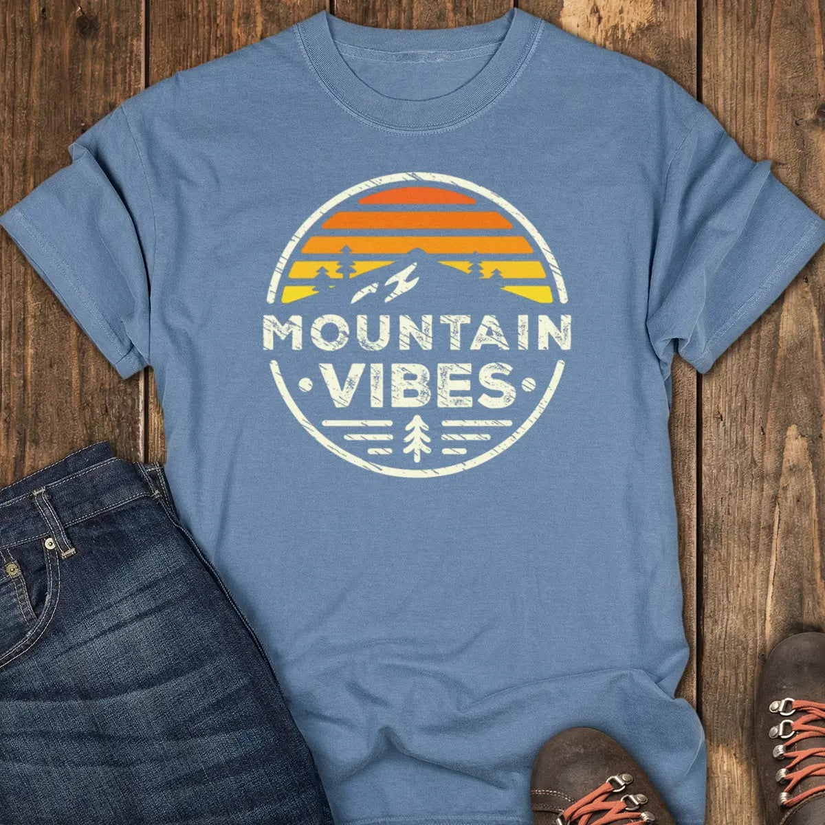 Mountain Vibes Tee - Blue Jean