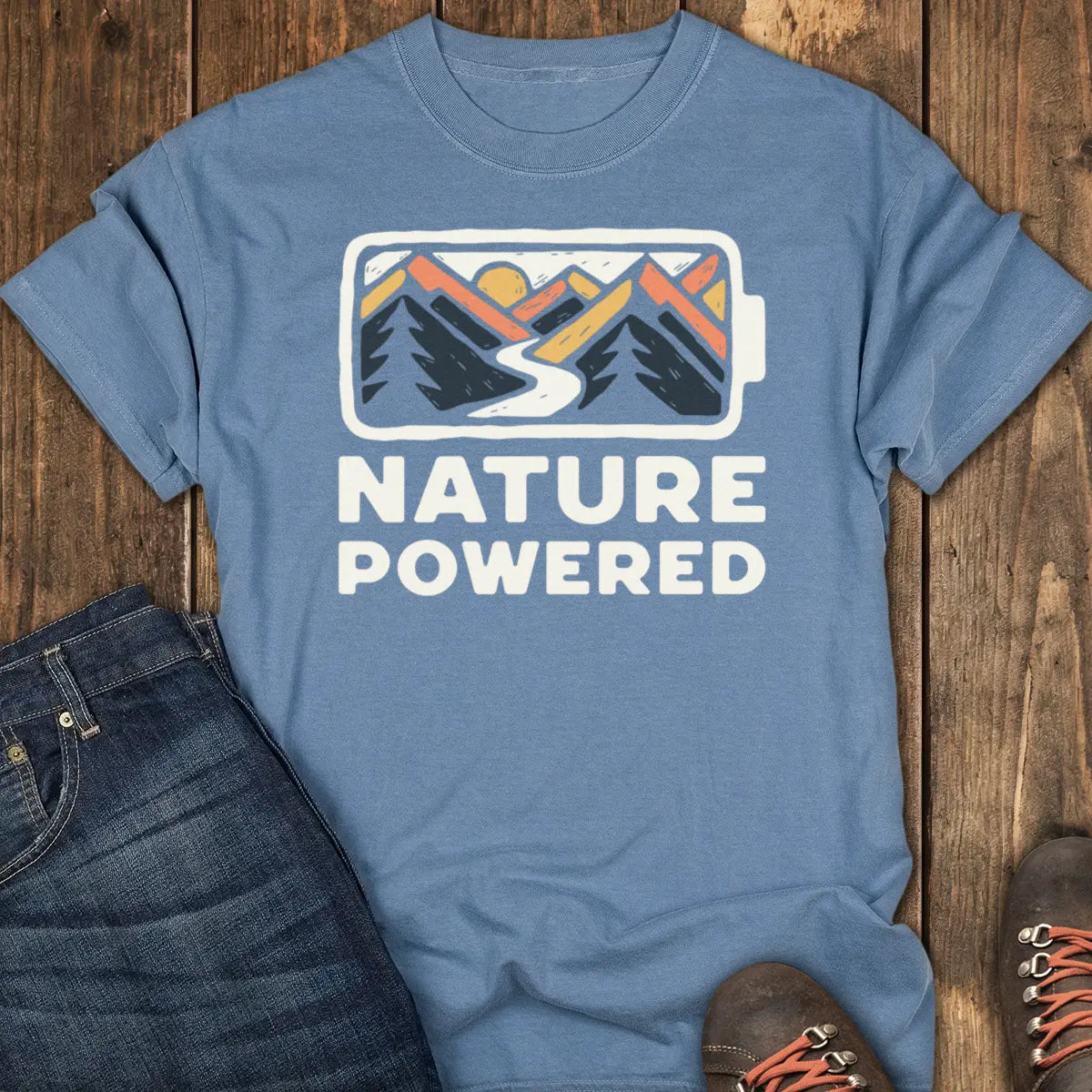 Nature Powered Tee - Blue Jean