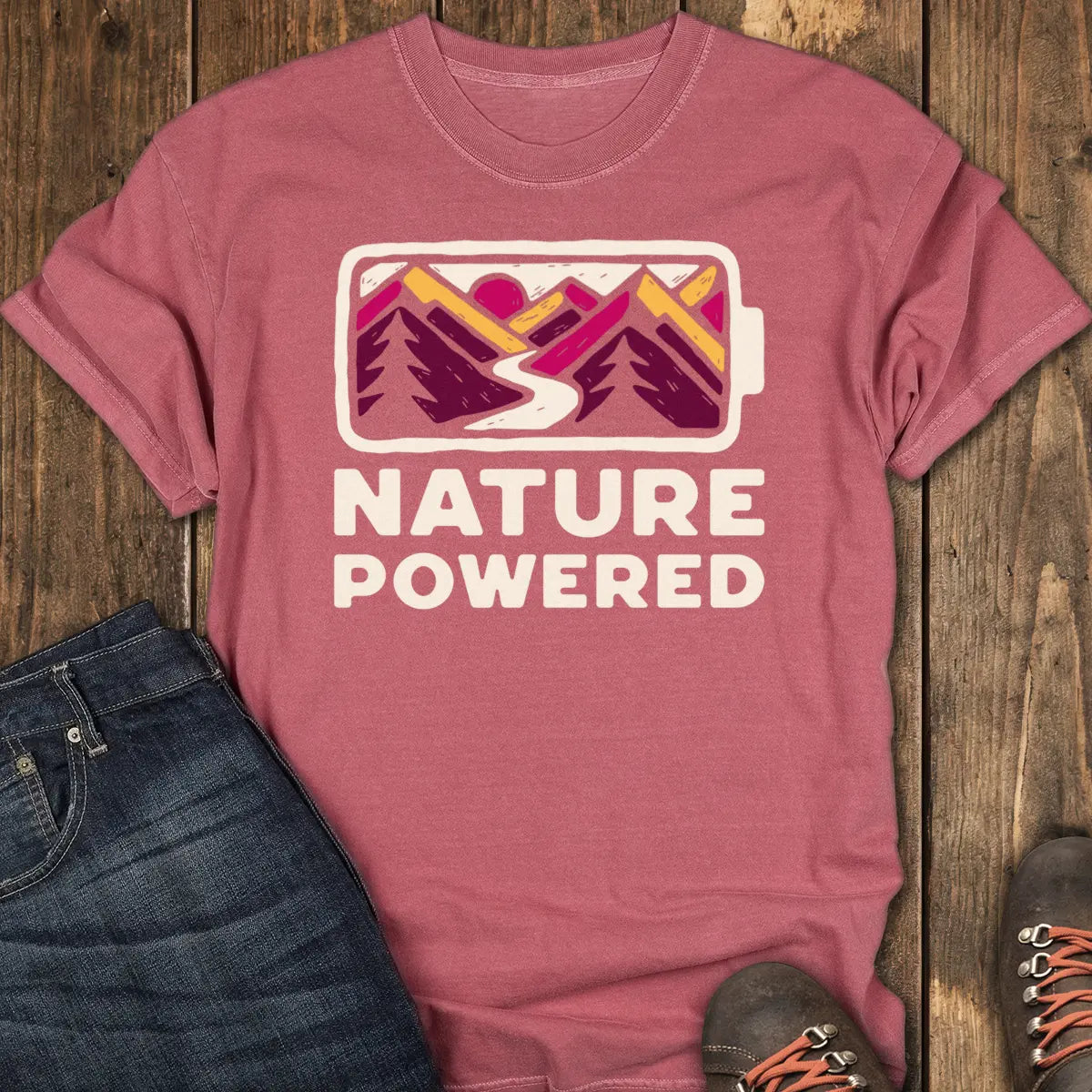 Nature Powered Tee - Crimson