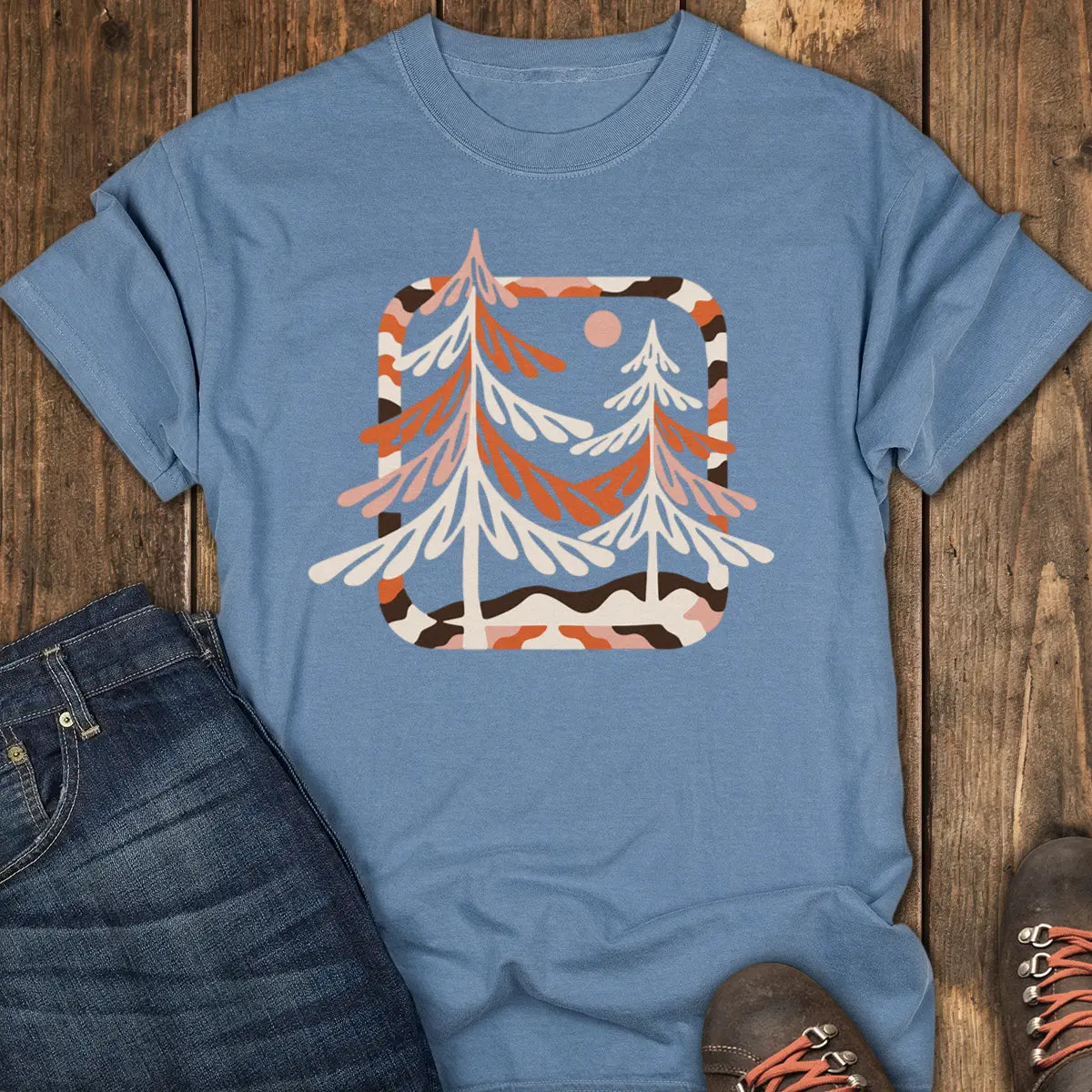 Night Pines Tee - Blue Jean