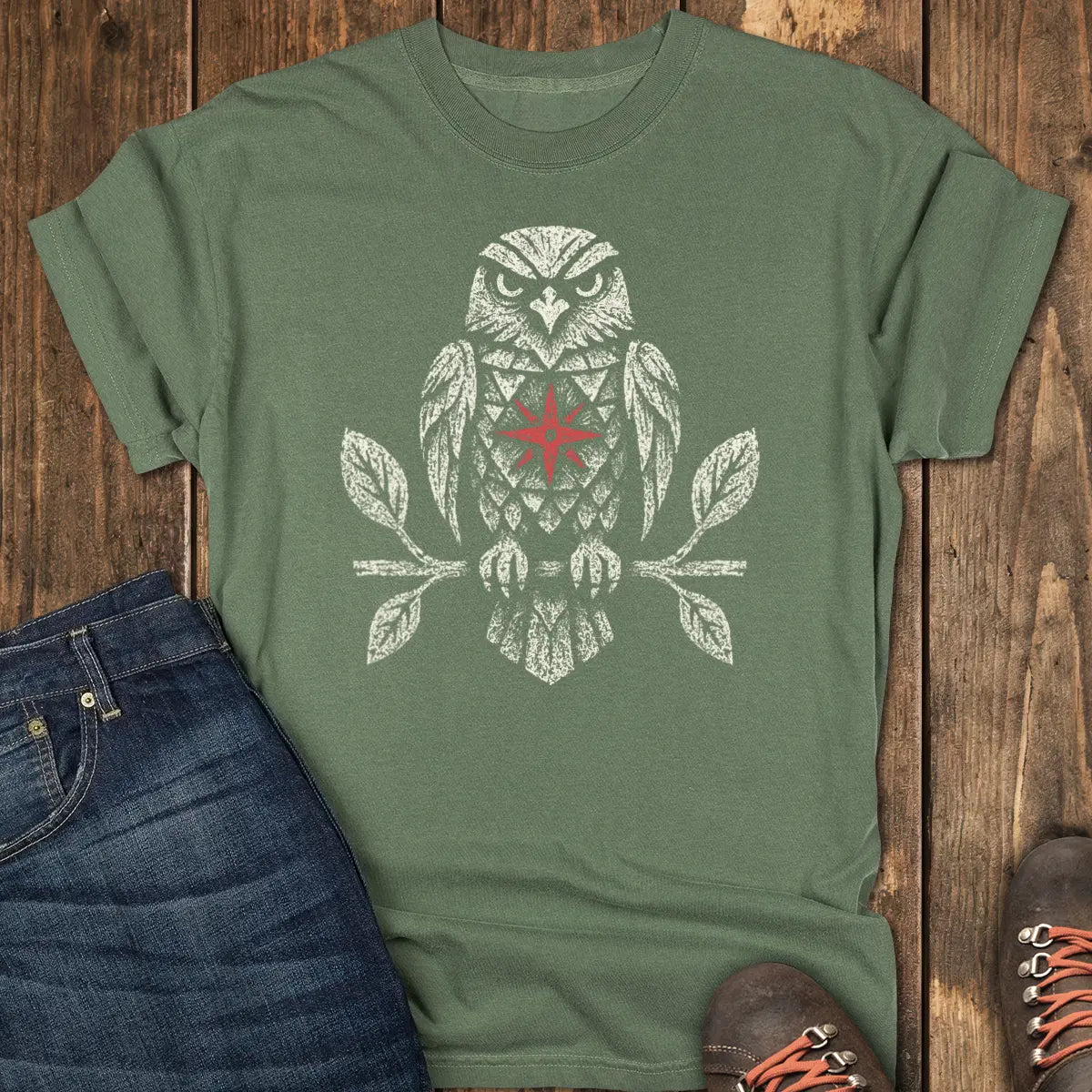 Night Star Tee - Moss