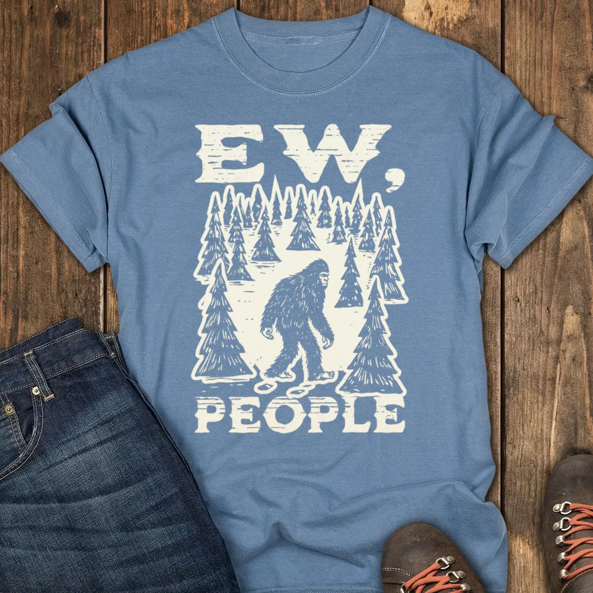 No Humans Trail Club Tee - Blue Jean