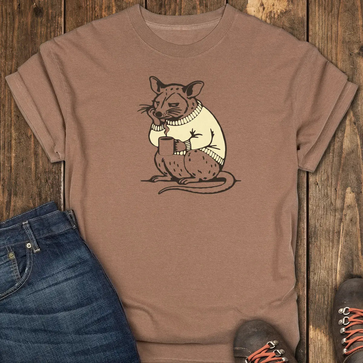 Not A Morning Possum Tee - Espresso