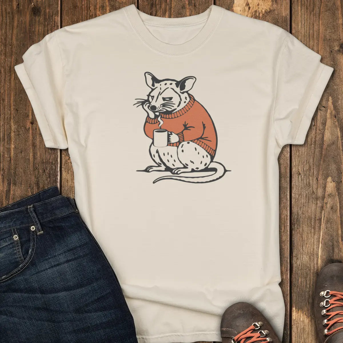 Not A Morning Possum Tee - Ivory
