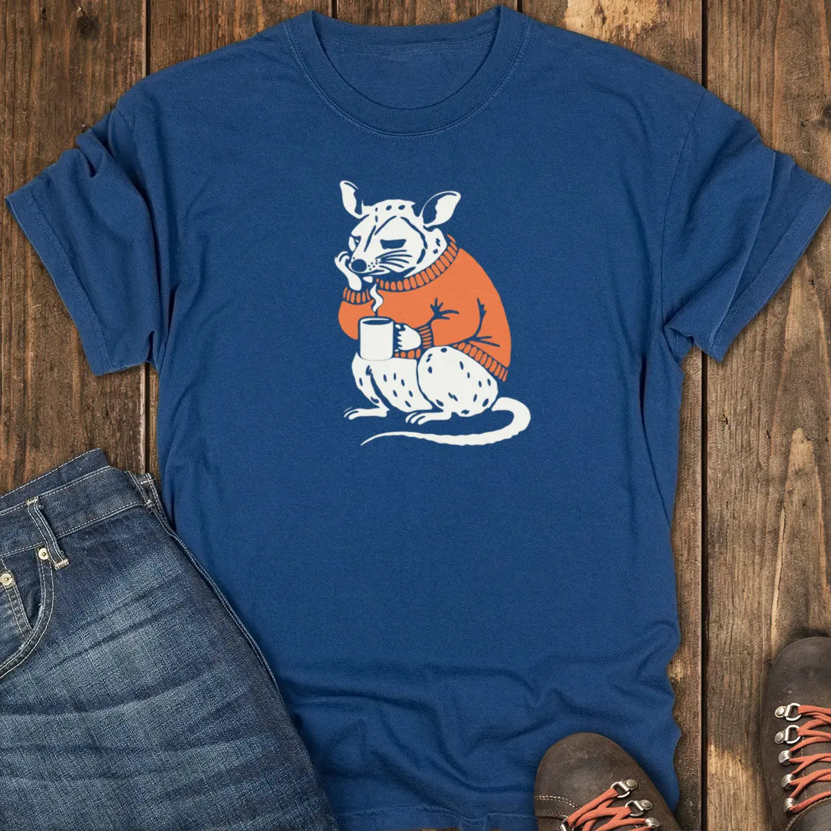 Not A Morning Possum Tee - Navy
