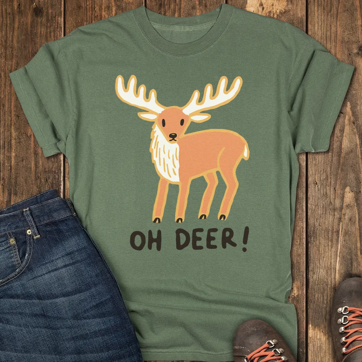 Oh Deer! Tee - Moss