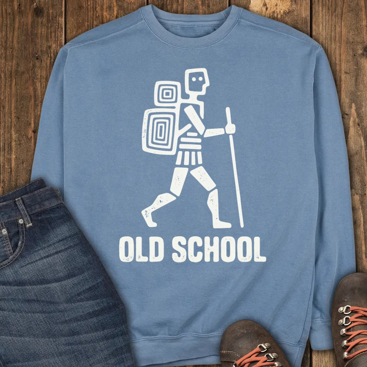 Old School Sweatshirt - Blue Jean