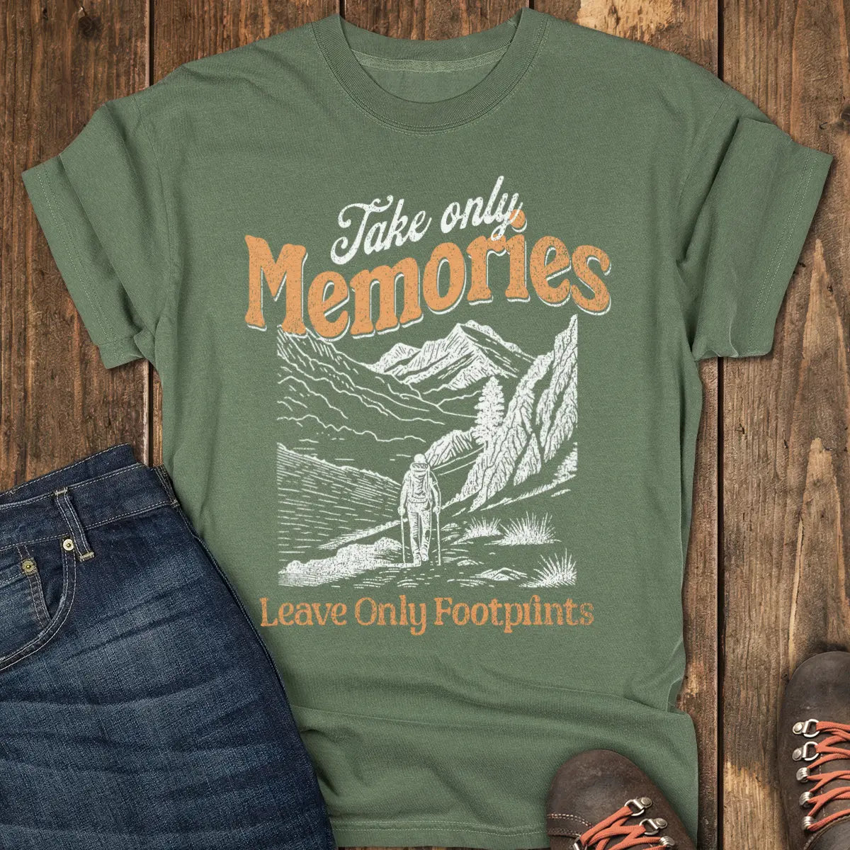 Only Footprints Tee - Moss