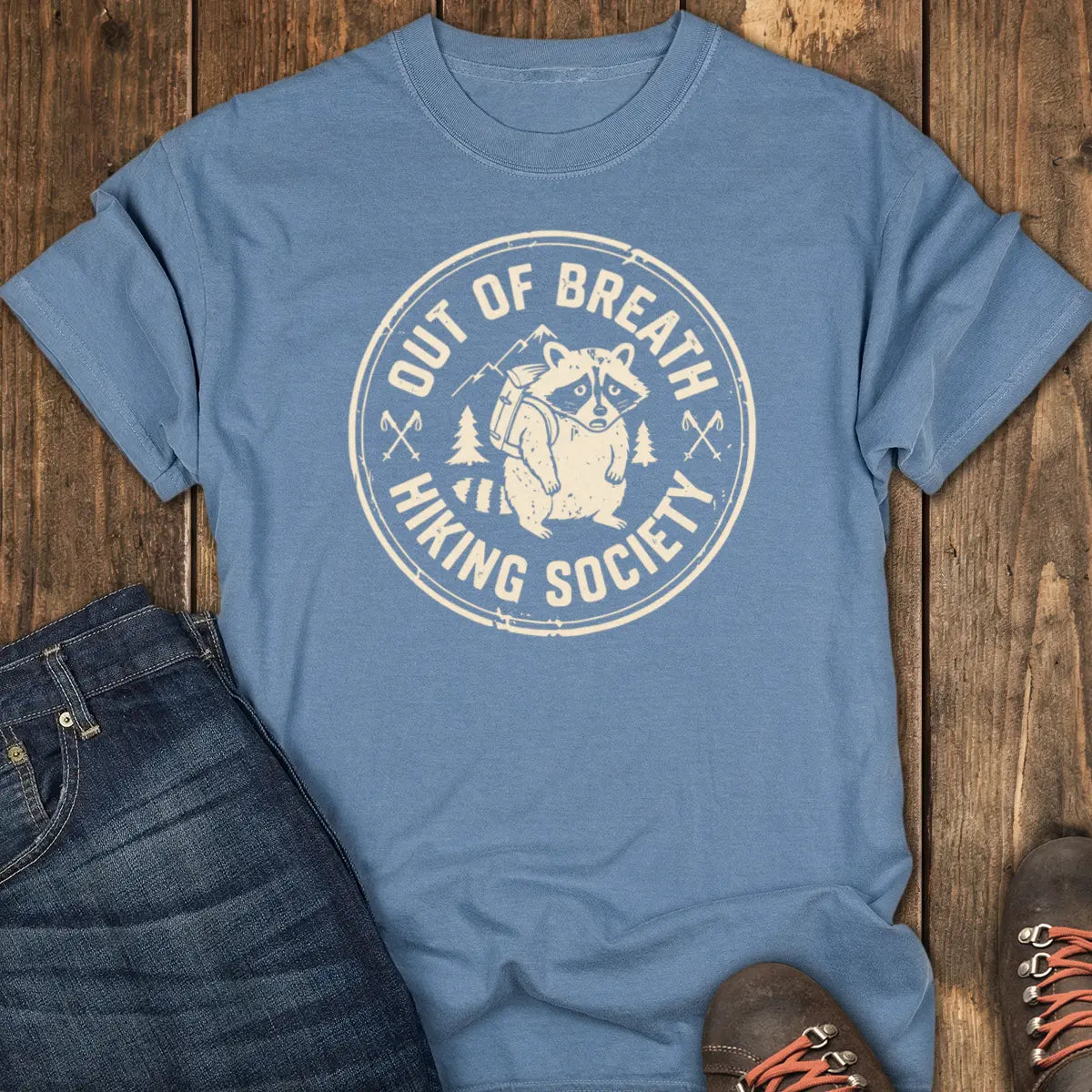 Out of Breath Tee - Blue Jean