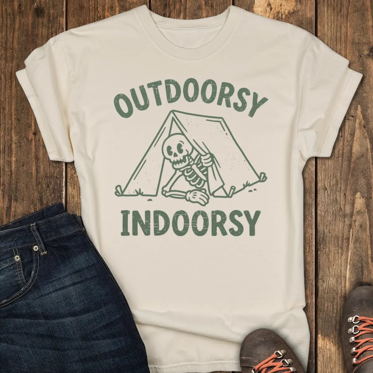 Outdoorsy Indoorsy Tee - Ivory